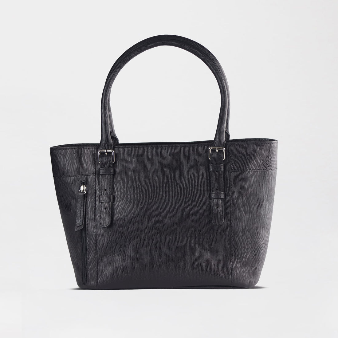 Froggie Shoes Shoes non / Black / 202-955 Bella Bianca Black Textured Tote Bag in Black Leather - 202-955