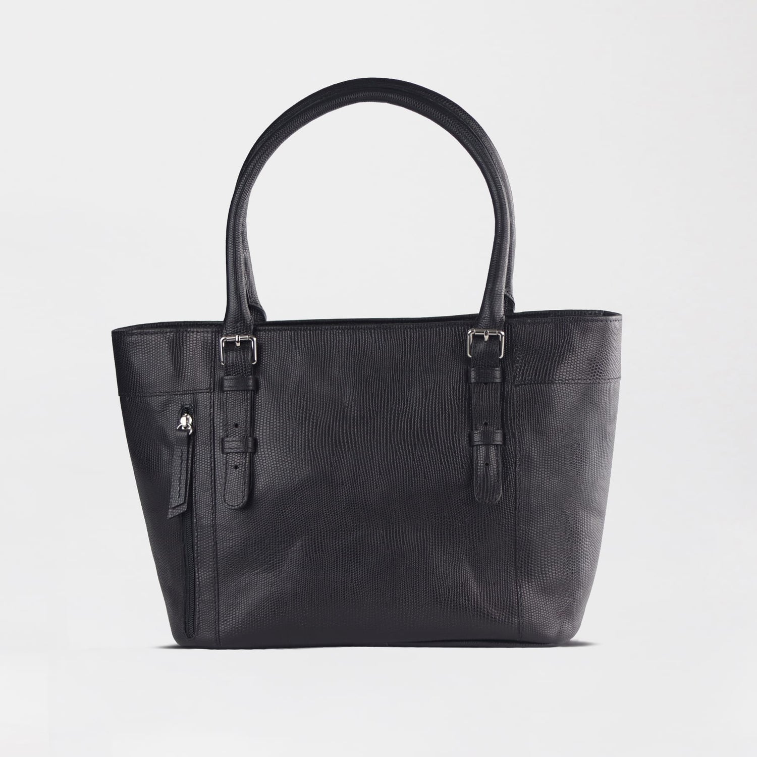 Froggie Shoes Shoes non / Black / 202-955 Bella Bianca Black Textured Tote Bag in Black Leather - 202-955