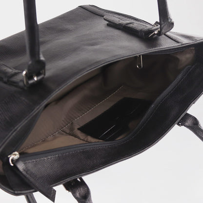 Froggie Shoes Shoes non / Black / 202-955 Bella Bianca Black Textured Tote Bag in Black Leather - 202-955
