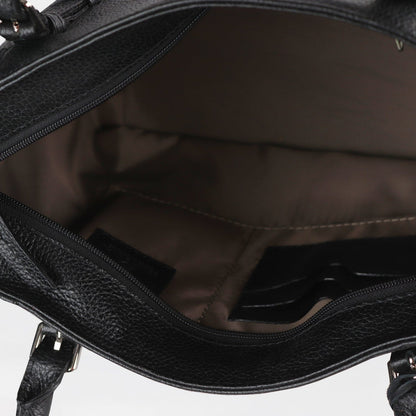 Froggie Shoes Shoes non / Black / 202-955 Effortless Elegance Bella Bianca Black Leather Tote - 202-955