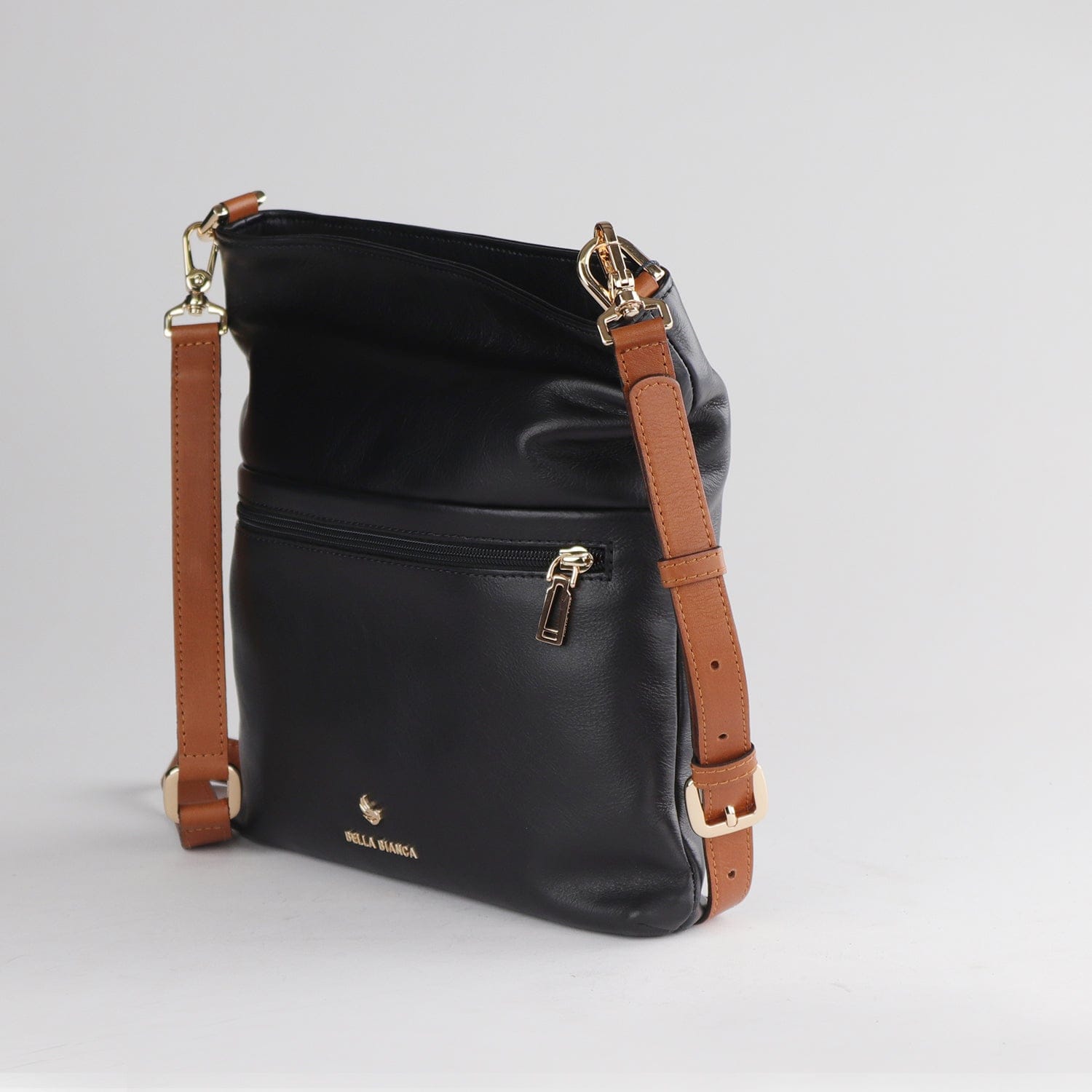 Froggie Shoes Shoes non / Black / 202-957 Bella Bianca Black Leather Crossbody Bag in Black - 202-957