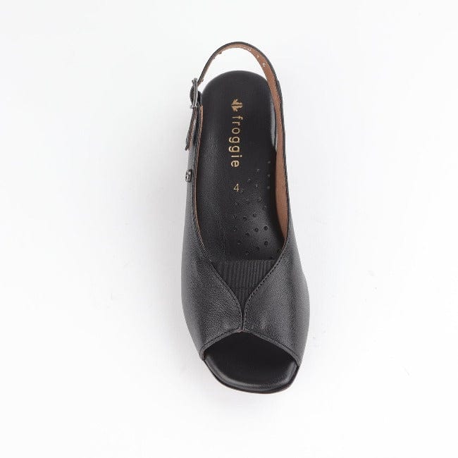Froggie Shoes Shoes Open Toe Slingback Sandal in Black - 10345