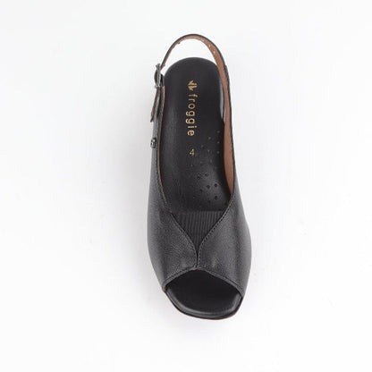 Froggie Shoes Shoes Open Toe Slingback Sandal in Black - 10345