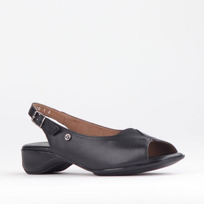 Froggie Shoes Shoes Open Toe Slingback Sandal in Black - 10345