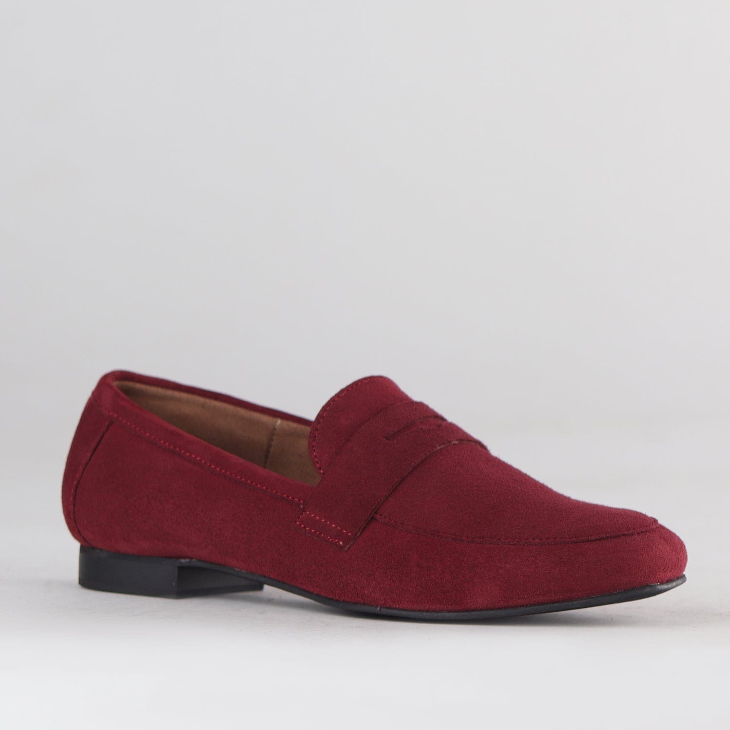 Froggie Shoes Shoes Penny Loafer in Burgundy Suede - 12587