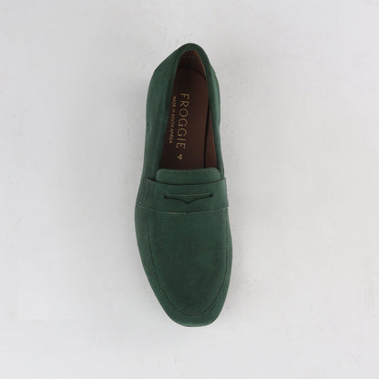 Froggie Shoes Shoes Penny Loafer in Pine Suede - 12587