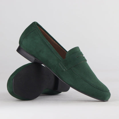 Froggie Shoes Shoes Penny Loafer in Pine Suede - 12587
