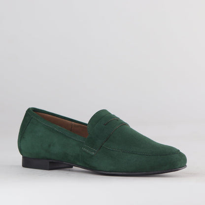 Froggie Shoes Shoes Penny Loafer in Pine Suede - 12587