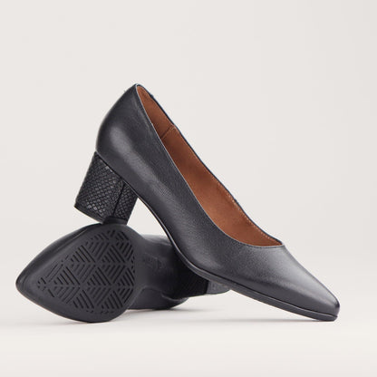 Froggie Shoes Shoes Pointed Block Heel Court Shoes in Black - 12604
