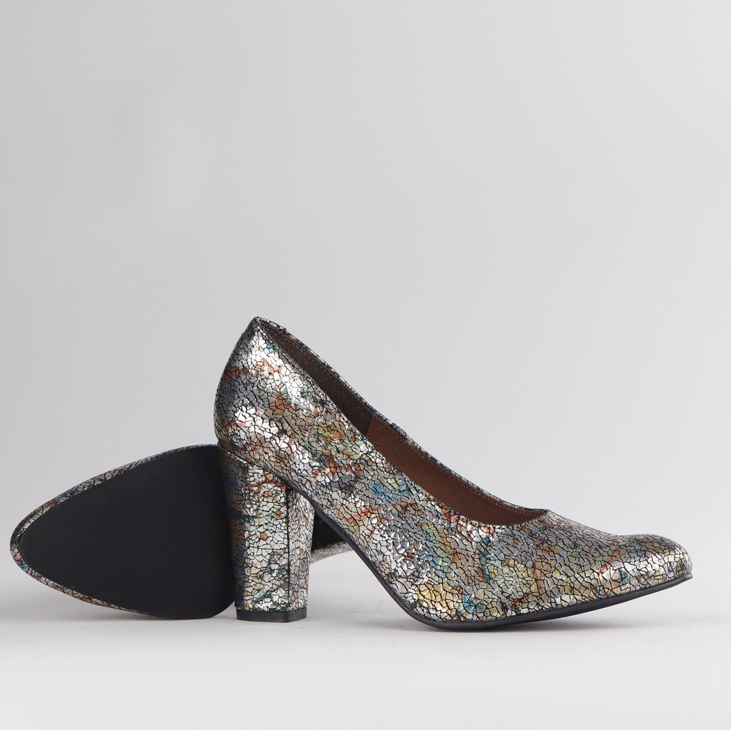 Froggie Shoes Shoes Pointed Court Shoes with Block High Heel in Crochet - 12625