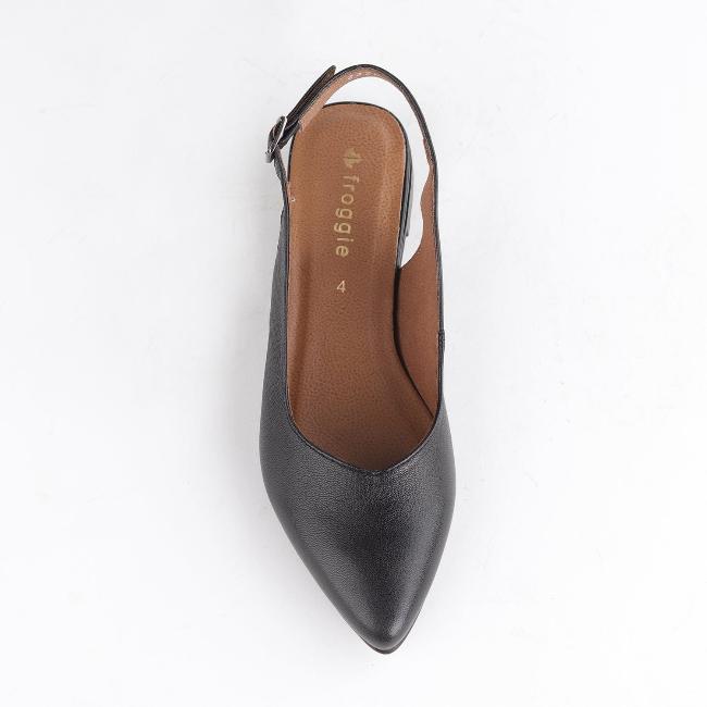 Froggie Shoes Shoes Pointed Flat Slingback in Black - 12729