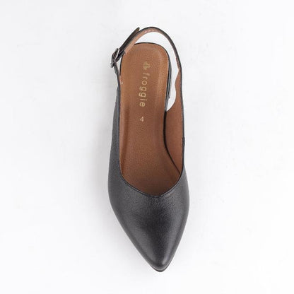 Froggie Shoes Shoes Pointed Flat Slingback in Black - 12729