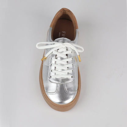 Froggie Shoes Shoes Retro Lace-up Sneaker in Silver Multi -12795