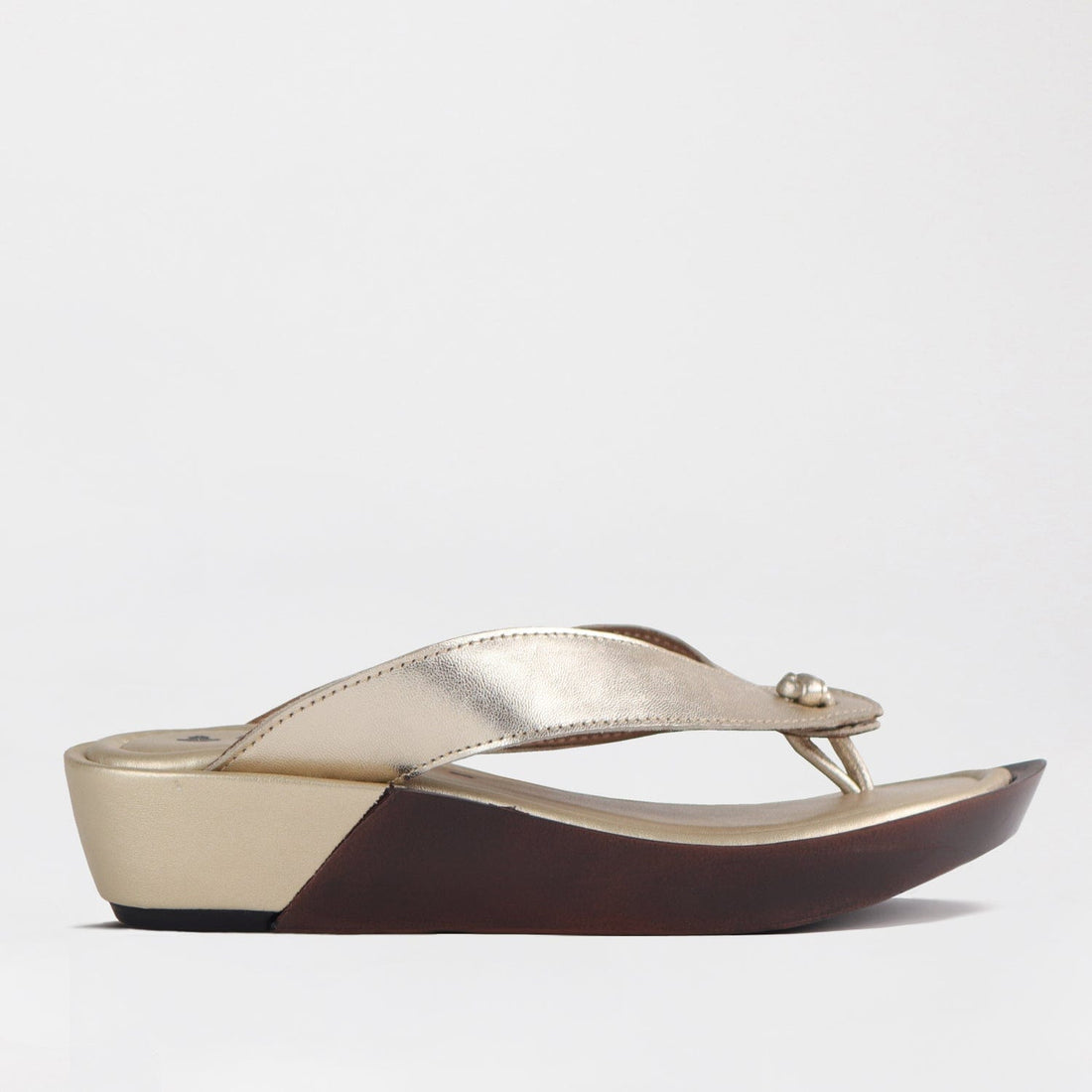Froggie Shoes Shoes Rox Thong Sandal in Gold - 10737