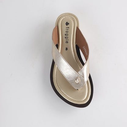 Froggie Shoes Shoes Rox Thong Sandal in Gold - 10737