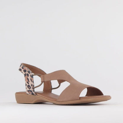 Froggie Shoes Shoes Slingback T-Bar Flat Sandal in Stone Multi - 12104