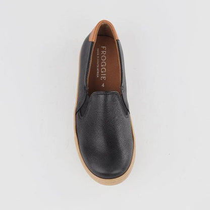 Froggie Shoes Shoes Slip-on Sneaker with Removable Footbed in Black Multi - 12750