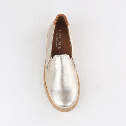 Froggie Shoes Shoes Slip-on Sneaker with Removable Footbed in Gold Multi - 12750