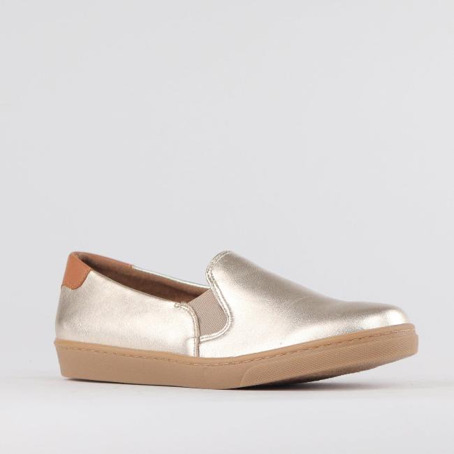 Froggie Shoes Shoes Slip-on Sneaker with Removable Footbed in Gold Multi - 12750