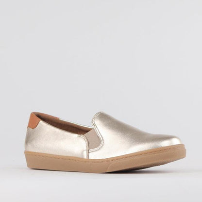 Froggie Shoes Shoes Slip-on Sneaker with Removable Footbed in Gold Multi - 12750