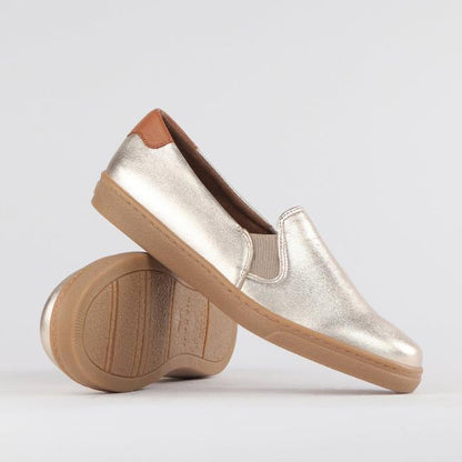 Froggie Shoes Shoes Slip-on Sneaker with Removable Footbed in Gold Multi - 12750