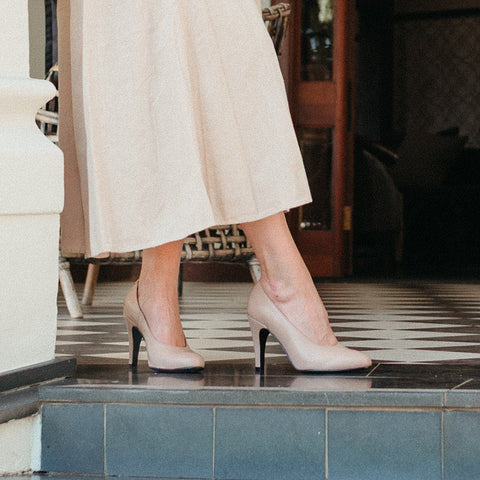 Froggie Shoes Shoes Stiletto Court Shoe in Nude Porcelain - 12825