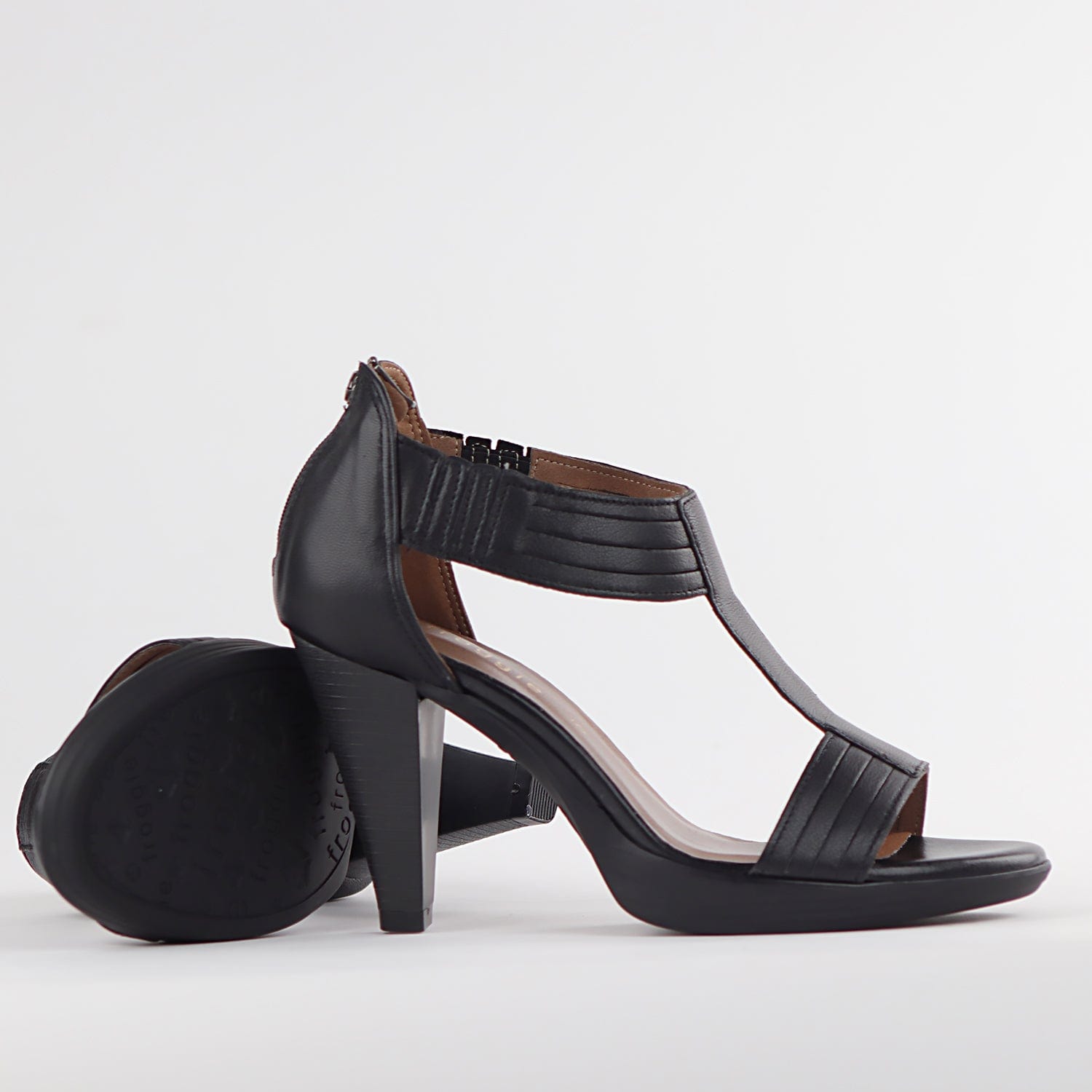 Froggie Shoes Shoes T-Bar High Heel Sandal in Black - 10729