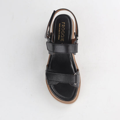 Froggie Shoes Shoes Triple Velcro straps Sandal in Black Multi - 12667