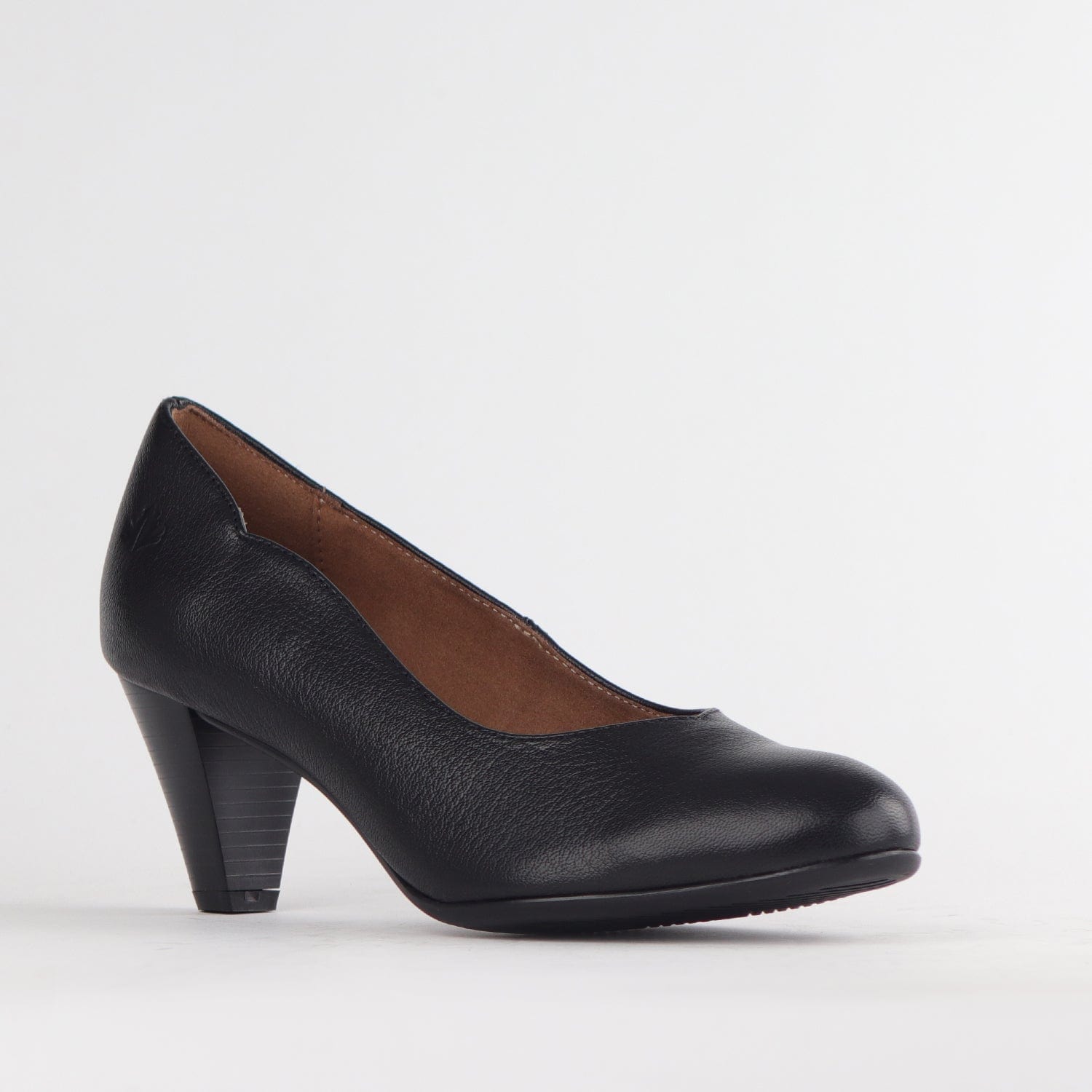 Froggie Shoes Shoes Wider Fit Mid Heel Court in Black - 10873