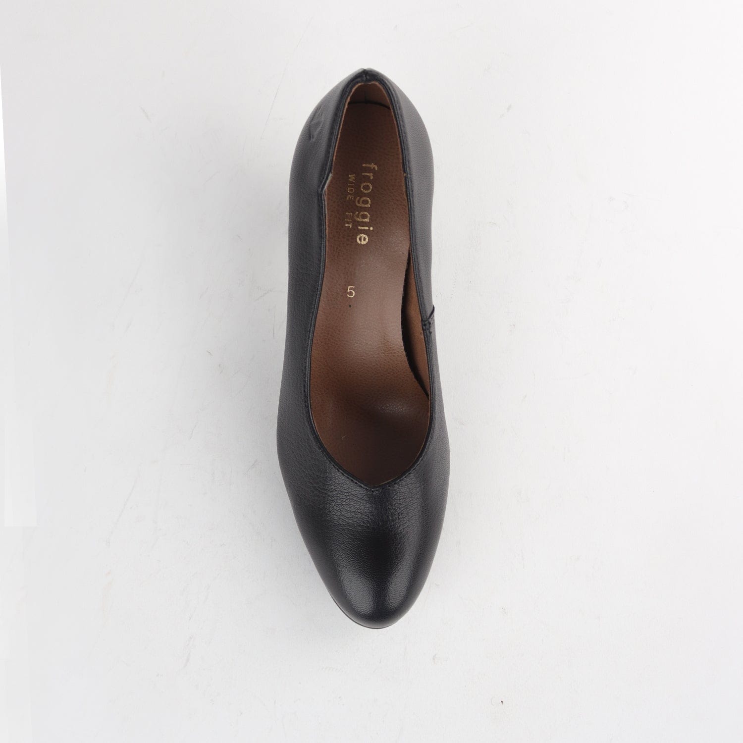 Froggie Shoes Shoes Wider Fit Mid Heel Court in Black - 10873