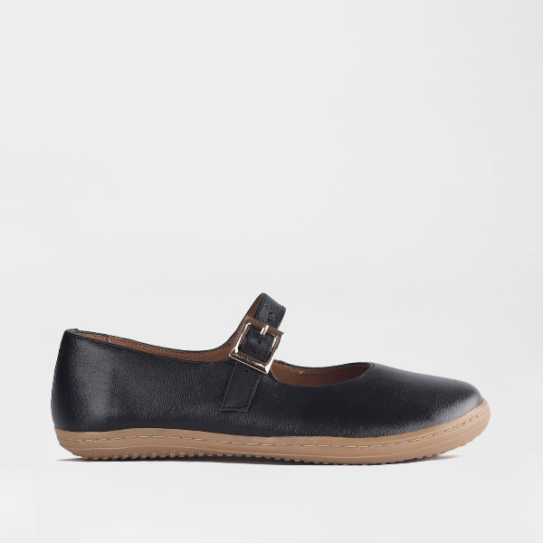 Froggie Shoes Women’s Barefoot Mary Jane- Removable Footbed- Black Leather 12972 - side