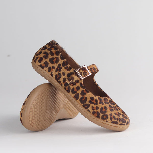 Froggie Shoes Women’s Barefoot Mary Jane- Removable Footbed- Cheetah Print Leather 12972 - 1pair
