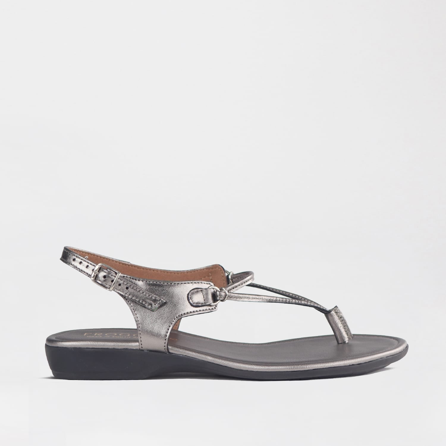  Froggie Women’s Spaghetti Thong Sandal- Pewter Leather- 13075