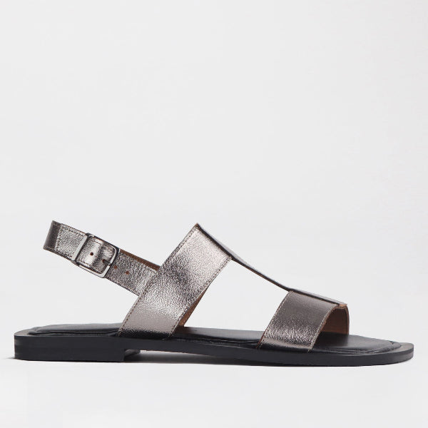 Froggie Shoes Shoes 4 / Pewter / 12891 Grecian inspired Flat Sandal in Pewter - 12891