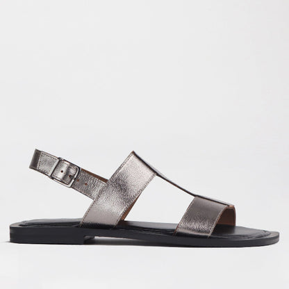 Froggie Shoes Shoes 4 / Pewter / 12891 Grecian inspired Flat Sandal in Pewter - 12891