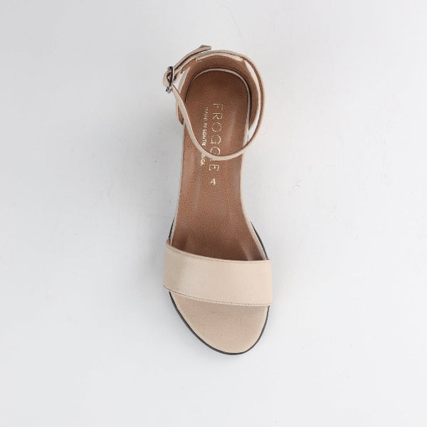 Froggie Shoes Shoes Closed back ankle strap sandal in Ivory - 11879