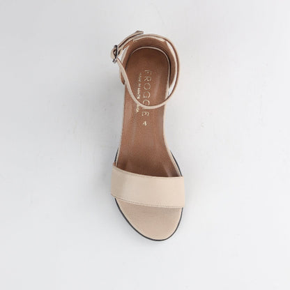 Froggie Shoes Shoes Closed back ankle strap sandal in Ivory - 11879