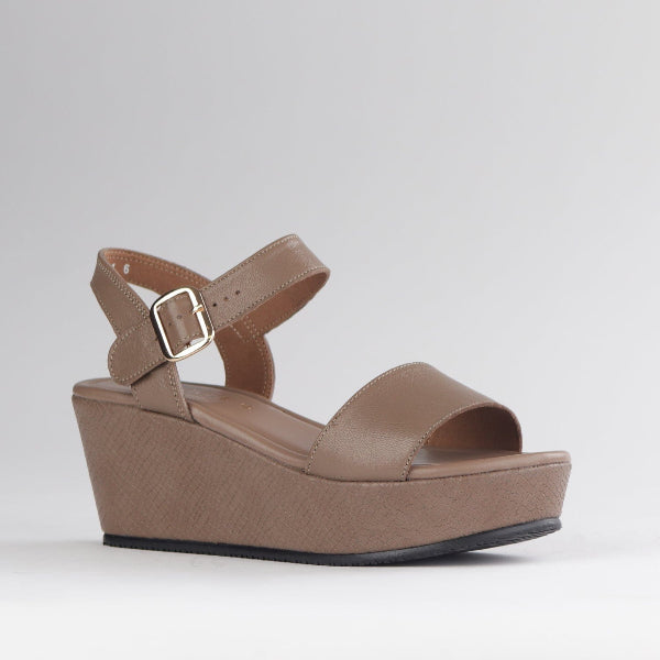 Froggie Shoes Shoes Platform Wedges Sandal with Ankle Strap Stone Multi - 12887