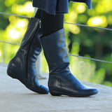 Ruched Mid-calf Boot in Navy – 12527