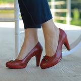 High Heel Court Shoe in Red - 12055