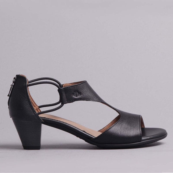 Wider Fit T-Bar Heel in Black  - 11645