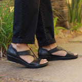 T-bar Sandal with Removable Footbed in Black - 11471