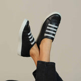 Elasticated Sneaker with Removable Footbed in Black