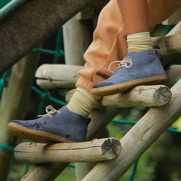 Froggie Kids Lace-up Ankle Boot with Removable Footbed in Navy