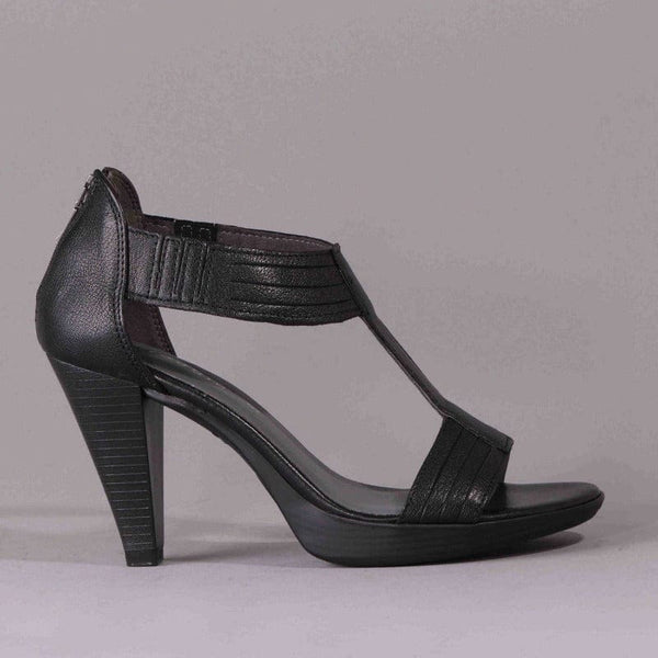 T-Bar High Heel Sandal in Black