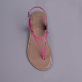 Spaghetti Strap Sandal in Hot Pink 