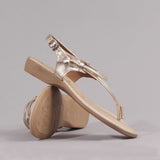 Spaghetti Strap Sandal in Gold- 10732