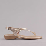 Spaghetti Strap Sandal in Gold