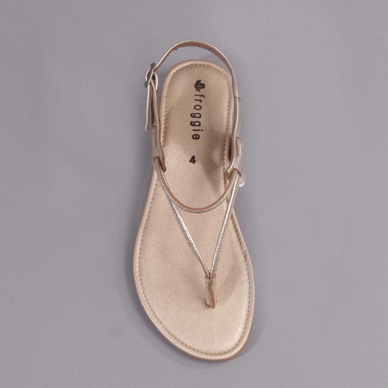 Spaghetti Strap Sandal in Gold- 10732