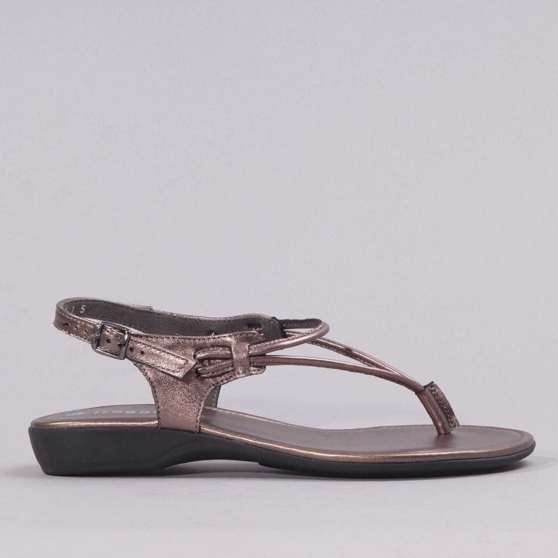 Spaghetti Strap Sandal in Lead